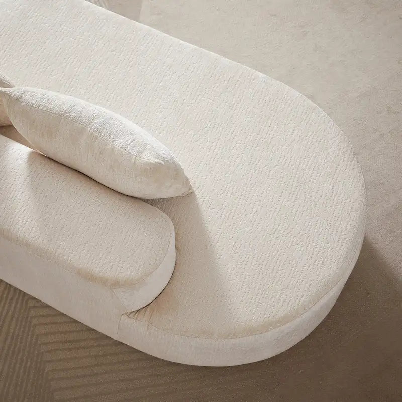 114 Chenille Cloud Sectional Sofa with Extra Deep Seating, and 4 Throw Pillows & No-Assembly Design