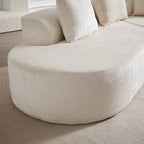 114 Chenille Cloud Sectional Sofa with Extra Deep Seating, and 4 Throw Pillows & No-Assembly Design