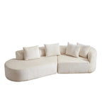 114 Chenille Cloud Sectional Sofa with Extra Deep Seating, and 4 Throw Pillows & No-Assembly Design