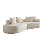 114 Chenille Cloud Sectional Sofa with Extra Deep Seating, and 4 Throw Pillows & No-Assembly Design