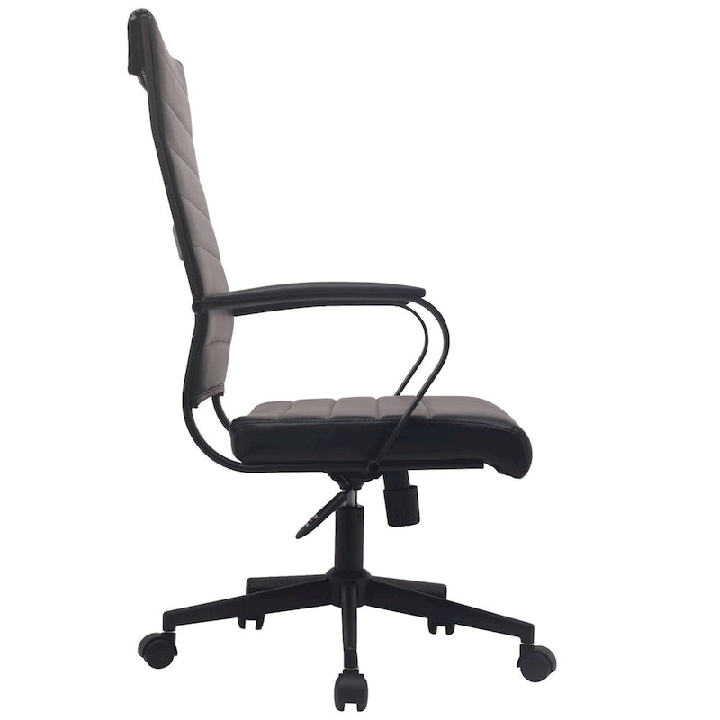 Modern Ergonomic Office Chair: Mid Back, PU Leather, Arms, Tilt, Adjustable Height, Wheels, Swivel