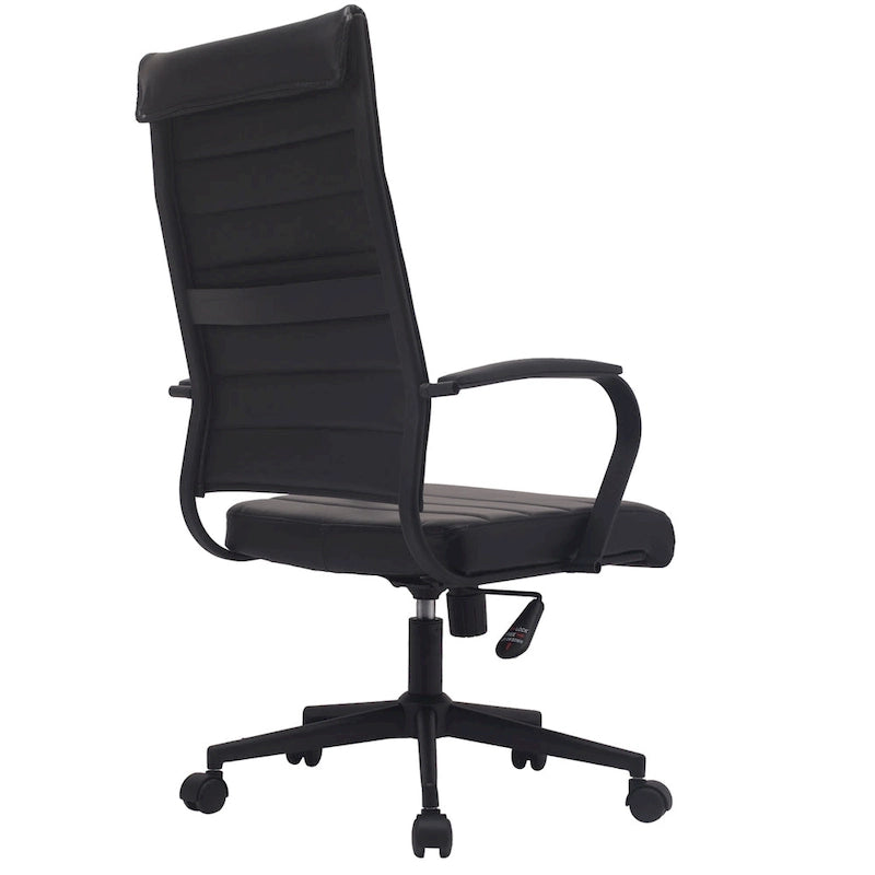 Modern Ergonomic Office Chair: Mid Back, PU Leather, Arms, Tilt, Adjustable Height, Wheels, Swivel