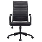 Modern Ergonomic Office Chair: Mid Back, PU Leather, Arms, Tilt, Adjustable Height, Wheels, Swivel