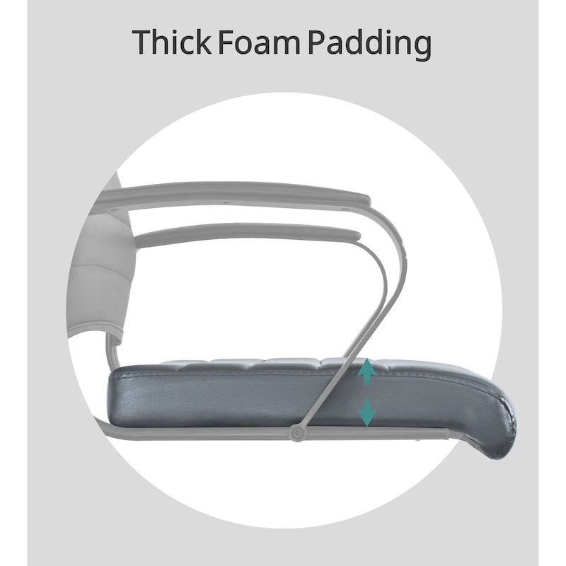 Modern Ergonomic Office Chair: Mid Back, PU Leather, Arms, Tilt, Adjustable Height, Wheels, Swivel