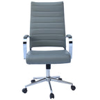 Modern Ergonomic Office Chair: Mid Back, PU Leather, Arms, Tilt, Adjustable Height, Wheels, Swivel