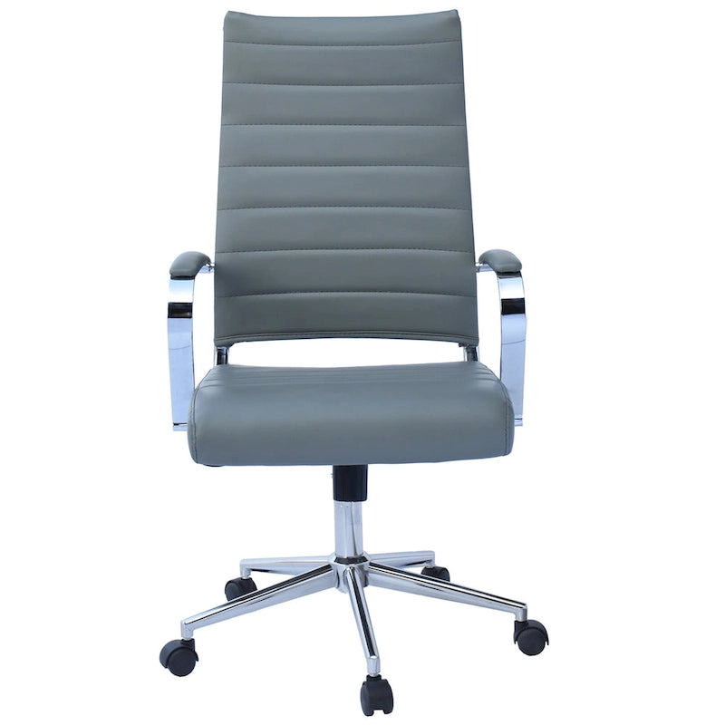 Modern Ergonomic Office Chair: Mid Back, PU Leather, Arms, Tilt, Adjustable Height, Wheels, Swivel
