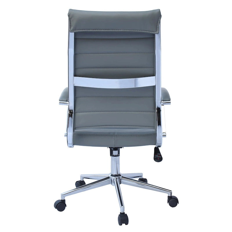 Modern Ergonomic Office Chair: Mid Back, PU Leather, Arms, Tilt, Adjustable Height, Wheels, Swivel