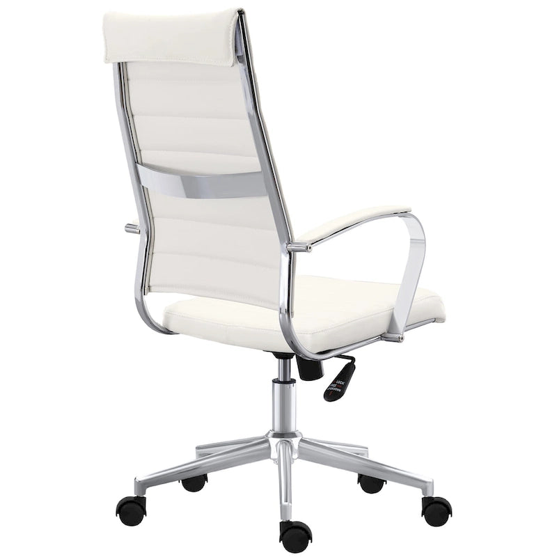 Modern Ergonomic Office Chair: Mid Back, PU Leather, Arms, Tilt, Adjustable Height, Wheels, Swivel