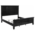 Lila King Bed, Picture Frame Panel Headboard, Farmhouse Black Wood