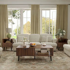 2-Drawer Mid-Century Modern Rectangular Coffee Table with Storage - 47.24L x 23.62W x 17.72H