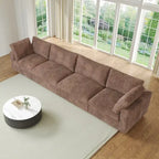 157.48 Soft Plush Modular Sectional Sofa 4-Seater Upholstered Living Room Couch