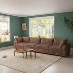 157.48 Soft Plush Modular Sectional Sofa 4-Seater Upholstered Living Room Couch