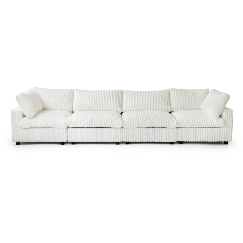 157.48 Soft Plush Modular Sectional Sofa 4-Seater Upholstered Living Room Couch