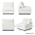 157.48 Soft Plush Modular Sectional Sofa 4-Seater Upholstered Living Room Couch