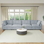 157.48 Soft Plush Modular Sectional Sofa 4-Seater Upholstered Living Room Couch