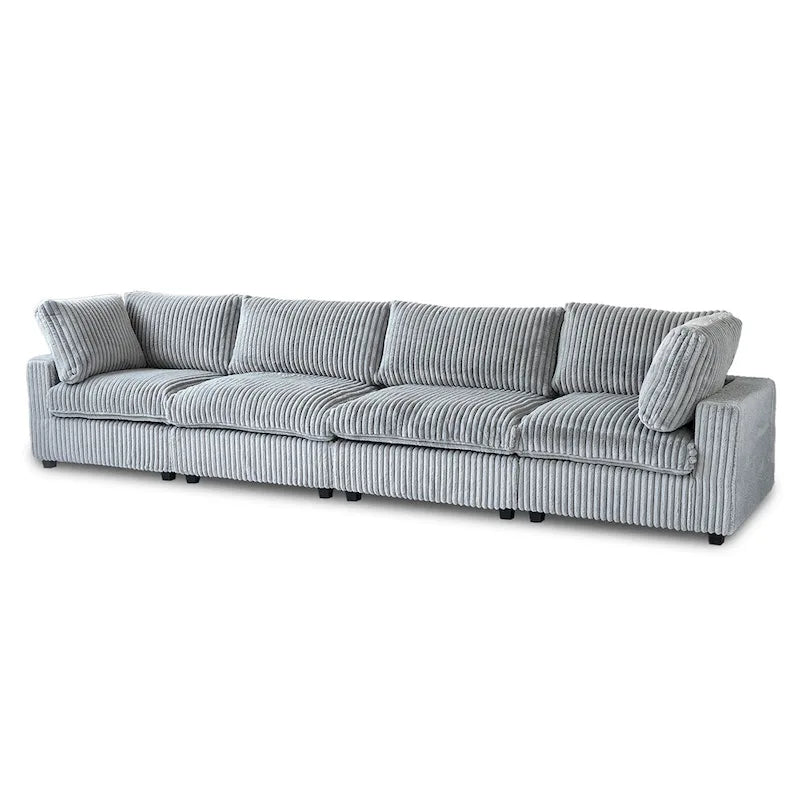157.48 Soft Plush Modular Sectional Sofa 4-Seater Upholstered Living Room Couch