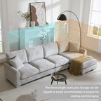 119 Spacious L-Shaped 5-Seater Sectional Sofa with Chaise Lounge and 2 Decorative Pillows for Living Room