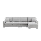 119 Spacious L-Shaped 5-Seater Sectional Sofa with Chaise Lounge and 2 Decorative Pillows for Living Room