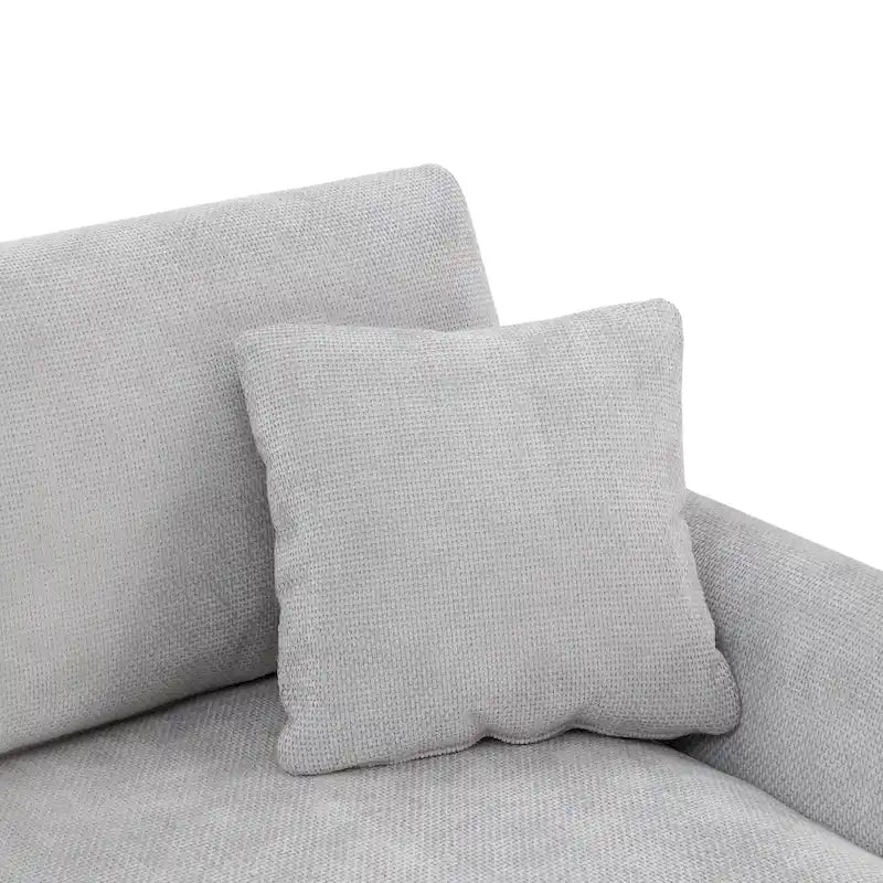 119 Spacious L-Shaped 5-Seater Sectional Sofa with Chaise Lounge and 2 Decorative Pillows for Living Room