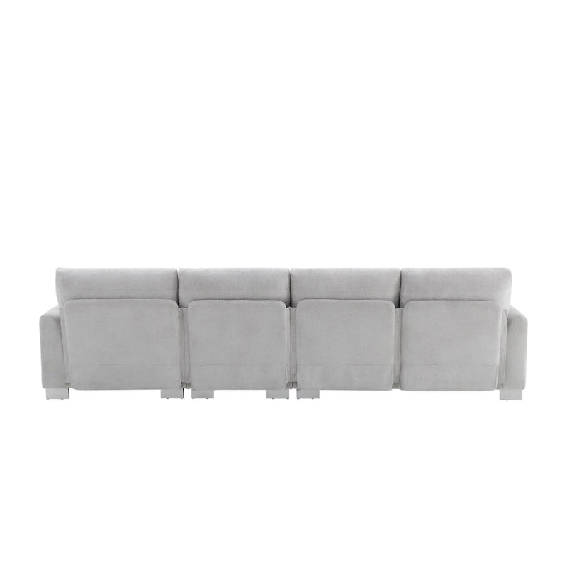 119 Spacious L-Shaped 5-Seater Sectional Sofa with Chaise Lounge and 2 Decorative Pillows for Living Room