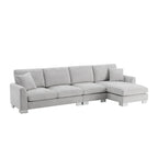 119 Spacious L-Shaped 5-Seater Sectional Sofa with Chaise Lounge and 2 Decorative Pillows for Living Room