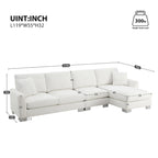 119 Spacious L-Shaped 5-Seater Sectional Sofa with Chaise Lounge and 2 Decorative Pillows for Living Room