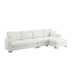 119 Spacious L-Shaped 5-Seater Sectional Sofa with Chaise Lounge and 2 Decorative Pillows for Living Room