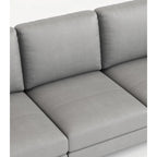 77 Genuine Leather 3 Seater Sofa Couch with USB Charger, High-Resiliency Cushions and Black Metal Legs