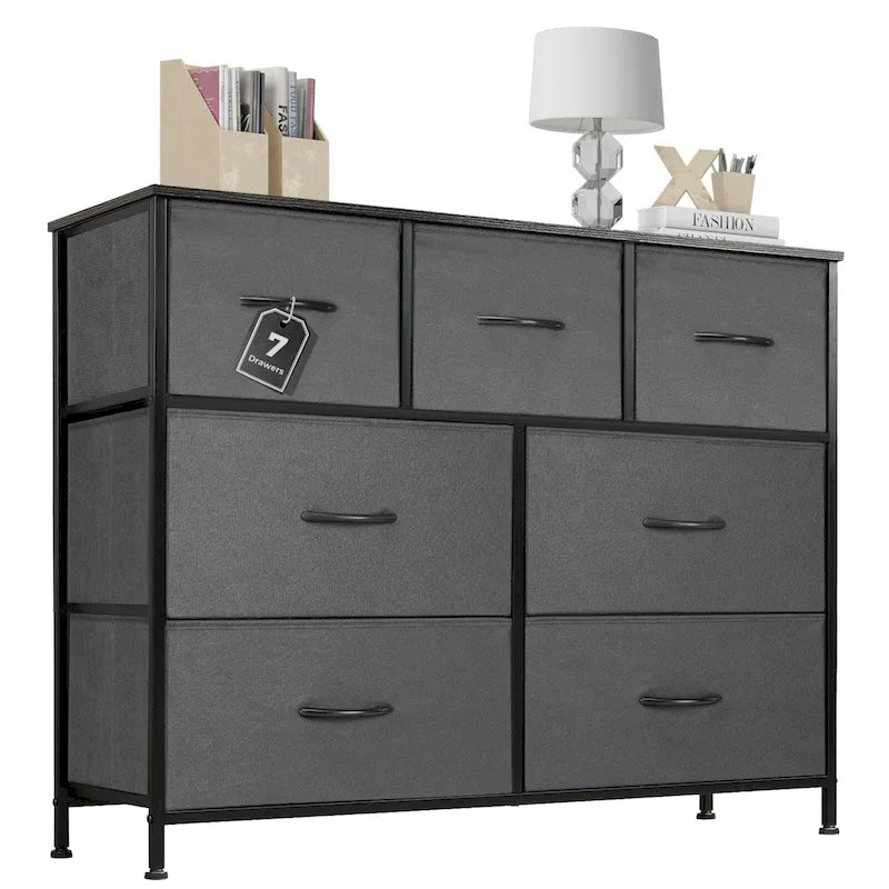 7-Drawer Double Dresser, Storage Spaces, Assembled Wardrobe Lockers, Bedroom Furniture Lockers for Bedroom