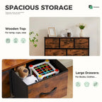 7-Drawer Double Dresser, Storage Spaces, Assembled Wardrobe Lockers, Bedroom Furniture Lockers for Bedroom