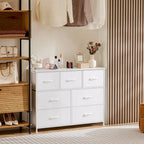 7-Drawer Double Dresser, Storage Spaces, Assembled Wardrobe Lockers, Bedroom Furniture Lockers for Bedroom