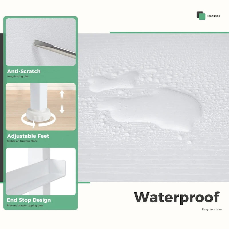 7-Drawer Double Dresser, Storage Spaces, Assembled Wardrobe Lockers, Bedroom Furniture Lockers for Bedroom