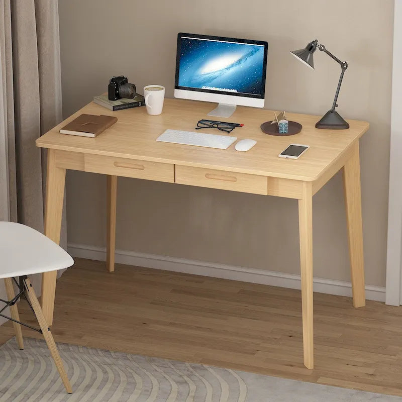 Kerrogee 39.4 Wood Computer Desk with 2 Drawers - 4 Colors