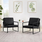 Faux Leather Accent Arm Chair