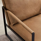 Faux Leather Accent Arm Chair
