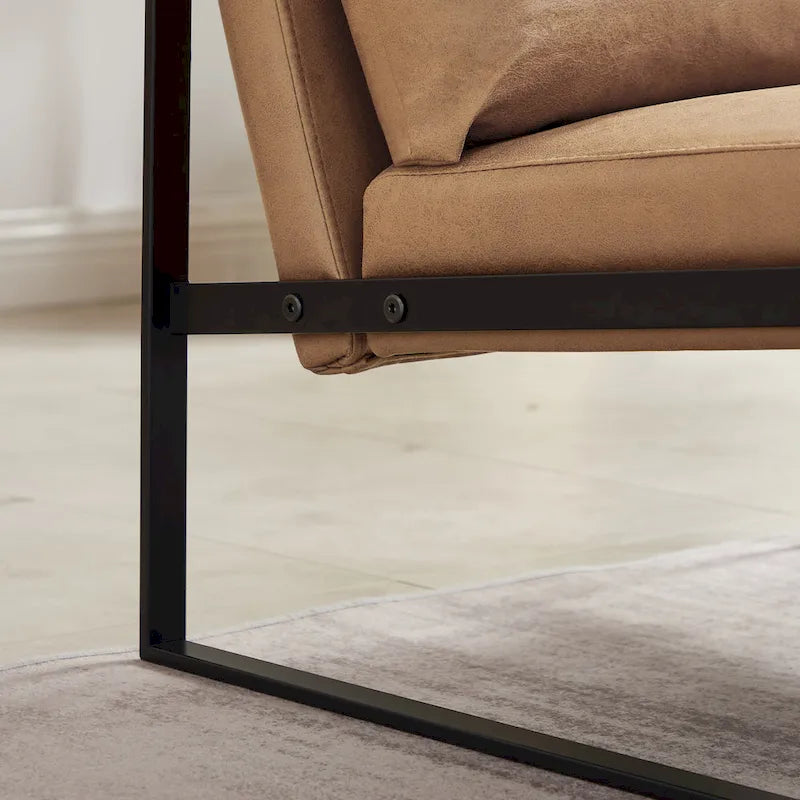 Faux Leather Accent Arm Chair