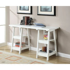 Convenience Concepts Designs2Go Double Trestle Desk with Shelves