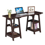 Convenience Concepts Designs2Go Double Trestle Desk with Shelves