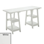 Convenience Concepts Designs2Go Double Trestle Desk with Shelves