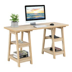 Convenience Concepts Designs2Go Double Trestle Desk with Shelves