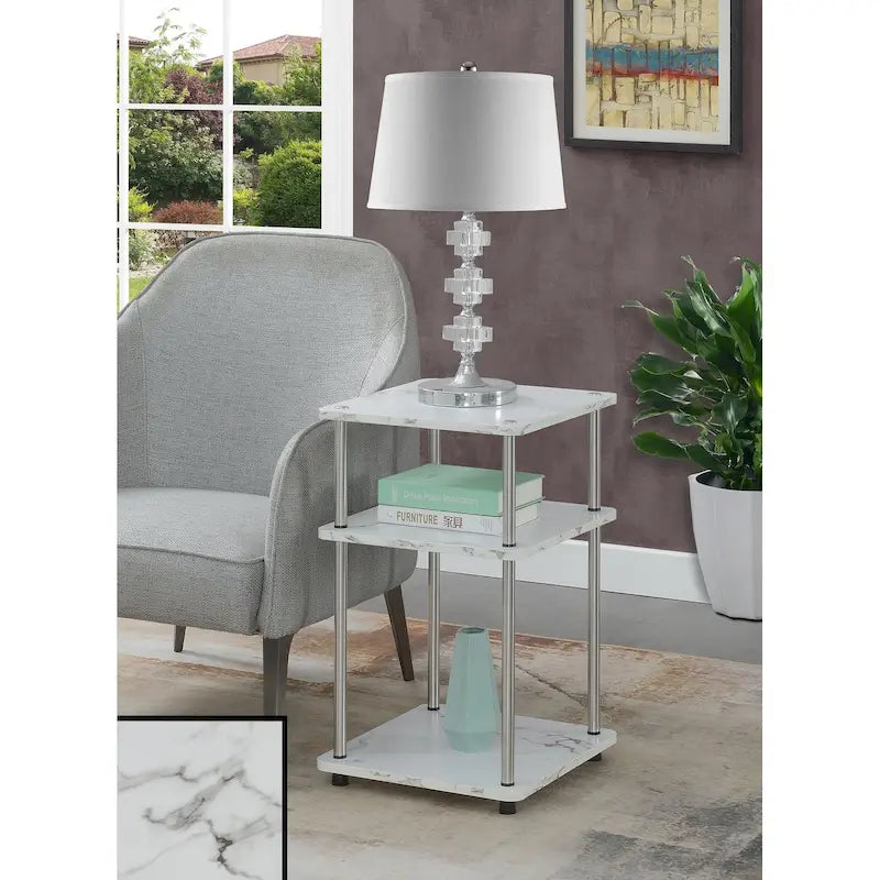 Convenience Concepts Designs2Go No Tools 3 Tier End Table