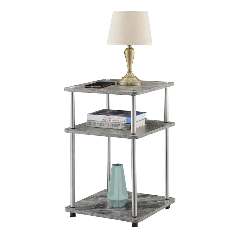 Convenience Concepts Designs2Go No Tools 3 Tier End Table
