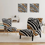 Designart Zebra and Leopard Mix Pattern III Upholstered Cabin & Lodge Accent Chair and Arm Chair