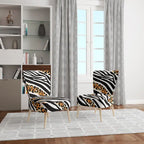 Designart Zebra and Leopard Mix Pattern III Upholstered Cabin & Lodge Accent Chair and Arm Chair