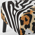 Designart Zebra and Leopard Mix Pattern III Upholstered Cabin & Lodge Accent Chair and Arm Chair