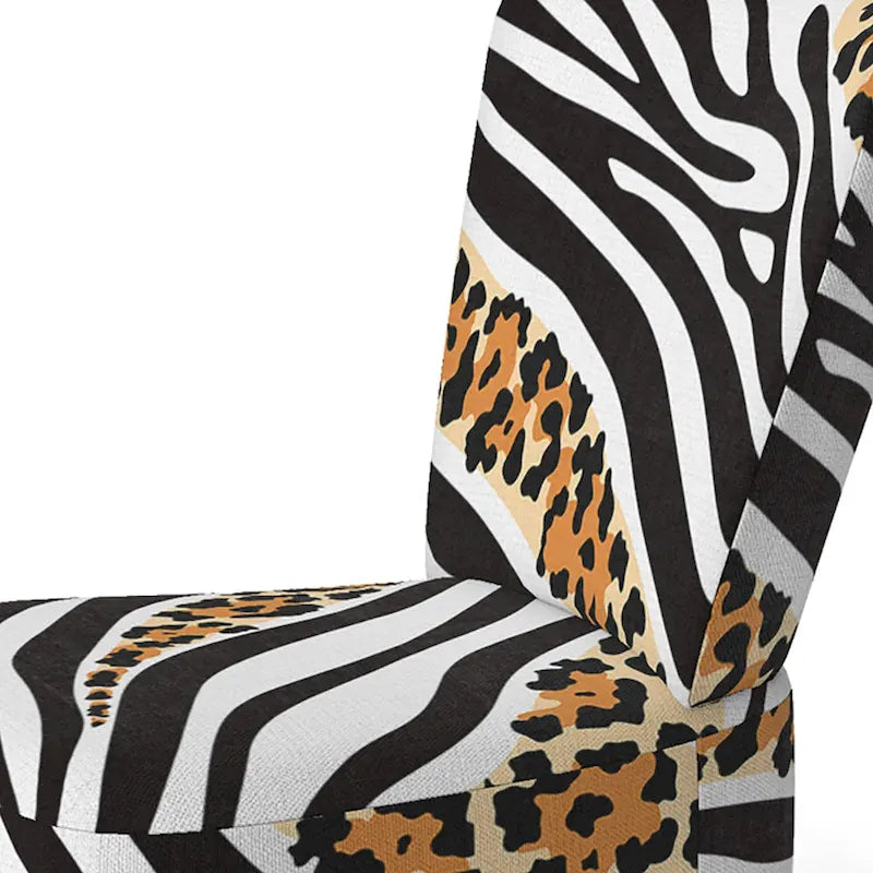 Designart Zebra and Leopard Mix Pattern III Upholstered Cabin & Lodge Accent Chair and Arm Chair