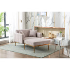 Teddy Fabric Upholstered Living Room Sleeper Sofa Chair With Rose Golden feet