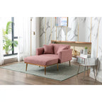 Teddy Fabric Upholstered Living Room Sleeper Sofa Chair With Rose Golden feet