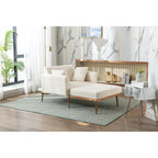 Teddy Fabric Upholstered Living Room Sleeper Sofa Chair With Rose Golden feet