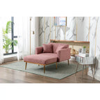 Teddy Fabric Upholstered Living Room Sleeper Sofa Chair With Rose Golden feet